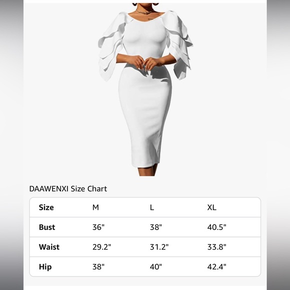 Womens Elegant Ruffle Off the Shoulder Zipper Empire Midi Cocktail Dress White L - Picture 7 of 7